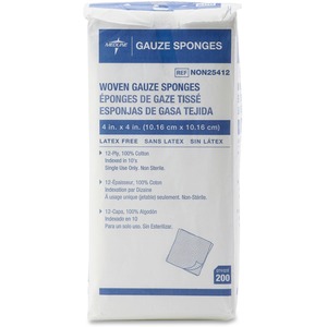 Medline+Nonsterile+Woven+Gauze+Sponges+-+12+Ply+-+4%26quot%3B+x+4%26quot%3B+-+200%2FBox+-+White