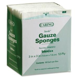 Medline+Sterile+Gauze+Sponges+-+12+Ply+-+3%26quot%3B+x+3%26quot%3B+-+80%2FBox+-+White