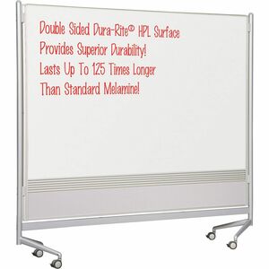 MooreCo+Mobile+Dry-erase+Double-sided+Partition+-+76%26quot%3B+%286.3+ft%29+Width+x+74%26quot%3B+%286.2+ft%29+Height+-+Rectangle+-+Assembly+Required+-+1+Each