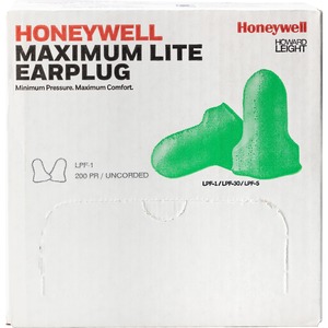 Howard Leight Max Lite Uncorded Foam Ear Plugs - Noise Protection - Polyurethane - Green - 200 / Box