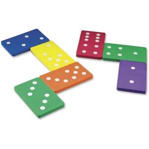 Learning Resources Foam Jumbo Dominoes - Skill Learning: Sorting, Patterning, Arithmetic, Fraction, Logic - 5 Year & Up - Multi
