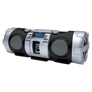 JVC Kaboom RV NB50 Radio CD Player Boombox w Twin Sunwoofers iPod Dock