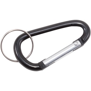 Advantus+Split+Key+Ring+Carabiner+Key+Ring+-+Aluminum+-+Black+-+10+%2F+Pack