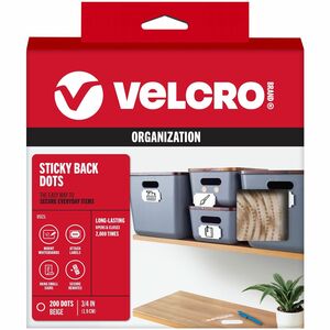 VELCRO%C2%AE+Sticky+Back+3%2F4in+Circles+Beige+200+ct+-+0.75%26quot%3B+Diameter+-+Beige+-+For+Wood%2C+Metal%2C+Glass%2C+Tile+-+200+%2F+Carton