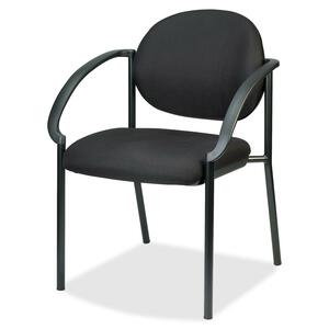 Eurotech dakota FS9011 Stacking Chair - Black Seat - Steel Frame - Sled Base - 1 Each