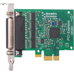Brainboxes 4 Port RS232 Low Profile PCI Express Serial Card - PCI Express x1 - 4 x DB-9 RS