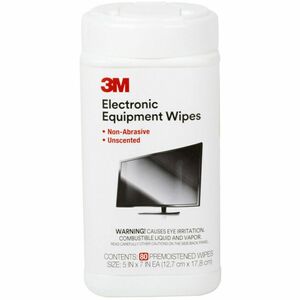 3M Premoistened Electronic Cleaning Wipes - Pre-moistened, Anti-static - 75 / Canister - 1 Each - Aqua