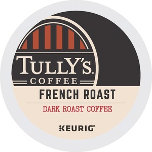 Tully's® Coffee K-Cup French Roast Coffee - Compatible with Keurig Brewer - Full/Extra Dark/Extra Bold - 24 / Box