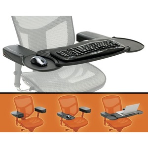 MOBO CHAIR MOUNT ERGO KEYBOARD AND MOUSE TRAY SYSTEM - 2.5" Height x 12.5" Width x 7.5" Depth - Black