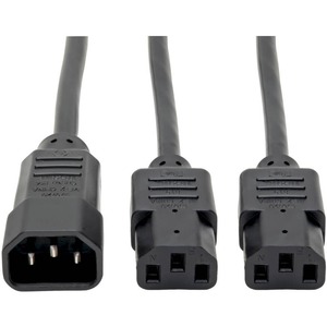 Tripp Lite by Eaton C14 Male to C13 Female Splitter PDU Style - C14 to 2x C13 10A 250V 18 AWG 6 ft. (1.83 m) Black