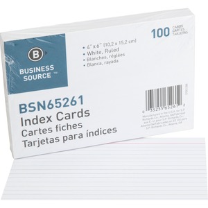 Business+Source+Ruled+Index+Cards+-+6%26quot%3B+Width+x+4%26quot%3B+Length+-+100+%2F+Pack