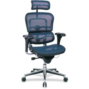 Eurotech Ergohuman ME7ERG Multifunction Executive Chair - Blue Fabric Seat - 5-star Base - 1 Each