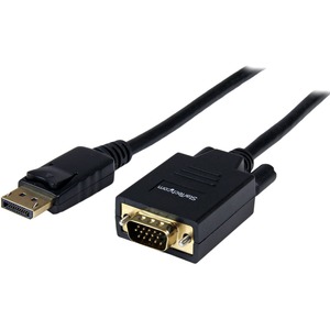 StarTech.com 6ft (1.8m) DisplayPort to VGA Cable, Active DisplayPort to VGA Adapter Cable, 1080p Video, DP to VGA Monitor Converter Cable - 6ft/1.8m Active DisplayPort to VGA cable HBR2 | 2048x1280/1080p 60Hz | EDID/DDC - Video adapter cable prevents signal loss - DP 1.2 to VGA monitor cable converter - For DP/DP++ source w/ standard DP connector - Latching DP connector - OS Independent