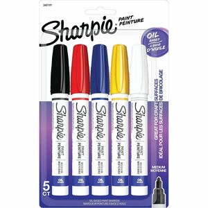 Sharpie+Paint+Markers+Medium+Tip+-+Medium+Marker+Point+-+Assorted+Ink+-+Oil+Based+-+5+%2F+Pack