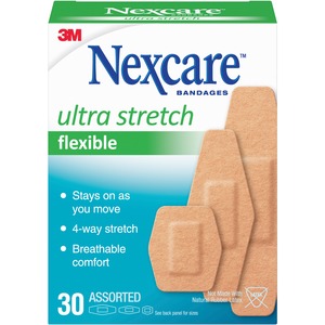 Nexcare+Soft+%26apos%3Bn+Flex+Bandages+-+Assorted+Sizes+-+0.94%26quot%3B+x+1.13%26quot%3B+%2C+1.13%26quot%3B+x+3%26quot%3B+%2C+0.88%26quot%3B+x+2.25%26quot%3B+-+30%2FBox+-+30+Per+Box+-+Tan+-+Fabric