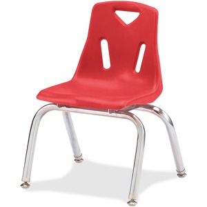 Jonti-Craft Berries Stacking Chair - Steel Frame - Four-legged Base - Red - Polypropylene - 1 Each