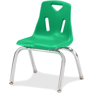 Jonti-Craft Berries Stacking Chair - Steel Frame - Four-legged Base - Green - Polypropylene - 1 Each