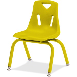 Jonti-Craft Berries Stacking Chair - Steel Frame - Four-legged Base - Yellow - Polypropylene - 1 Each