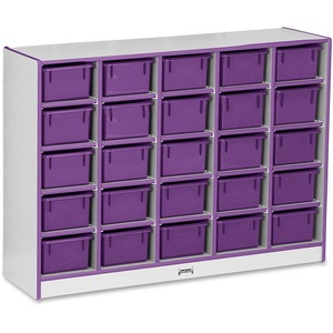 Jonti-Craft+Rainbow+Accents+Cubbie-trays+Storage+Unit+-+25+Compartment%28s%29+-+35.50%26quot%3B+Height+x+48%26quot%3B+Width+x+15%26quot%3B+Depth+-+Laminated+-+Purple+-+Rubber+-+1+Each