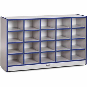 Jonti-Craft+Rainbow+Accents+Toddler+Single+Storage+-+20+Compartment%28s%29+-+29.50%26quot%3B+Height+x+48%26quot%3B+Width+x+15%26quot%3B+Depth+-+Laminated%2C+Chip+Resistant+-+Blue+-+Rubber+-+1+Each