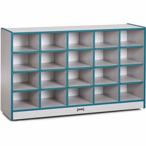 Jonti-Craft+Rainbow+Accents+Toddler+Single+Storage+-+20+Compartment%28s%29+-+29.50%26quot%3B+Height+x+48%26quot%3B+Width+x+15%26quot%3B+Depth+-+Laminated%2C+Chip+Resistant+-+Teal+-+Rubber+-+1+Each