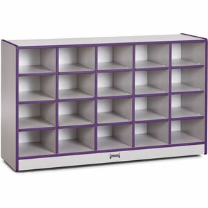 Jonti-Craft+Rainbow+Accents+Toddler+Single+Storage+-+20+Compartment%28s%29+-+29.50%26quot%3B+Height+x+48%26quot%3B+Width+x+15%26quot%3B+Depth+-+Laminated%2C+Chip+Resistant+-+Purple+-+Rubber+-+1+Each