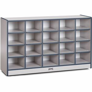 Jonti-Craft+Rainbow+Accents+Toddler+Single+Storage+-+20+Compartment%28s%29+-+29.50%26quot%3B+Height+x+48%26quot%3B+Width+x+15%26quot%3B+Depth+-+Laminated%2C+Chip+Resistant+-+Navy+-+Rubber+-+1+Each