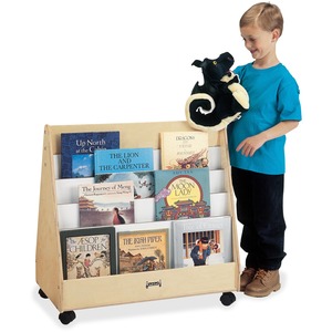 Jonti-Craft+Rainbow+Accents+Double+Sided+Mobile+Pick-a-Book+Stand+-+8+Compartment%28s%29+-+Compartment+Size+%3A+1%26quot%3B+-+30%26quot%3B+Height+x+30%26quot%3B+Width+x+16.50%26quot%3B+Depth+-+Rounded+Corner%2C+Durable%2C+Yellowing+Resistant+-+UV+Acrylic+-+Baltic+-+Birch+Plywood+-+1+Each
