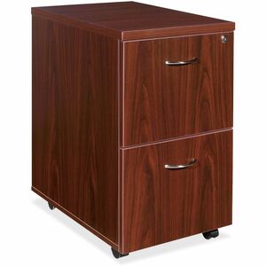 Lorell+Essentials+Series+File%2FFile+Mobile+File+Cabinet+-+15.8%26quot%3B+x+22%26quot%3B+x+28.6%26quot%3B+-+Double+Pedestal+-+Finish%3A+Laminate%2C+Mahogany+-+Leveling+Glide
