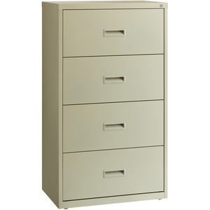 Lorell+Value+Lateral+File+-+4-Drawer+-+30%26quot%3B+Width+x+18.6%26quot%3B+Depth+x+52.5%26quot%3B+Height+-+4+x+Drawer%28s%29+for+File+-+A4%2C+Legal%2C+Letter+-+Interlocking%2C+Adjustable+Glide%2C+Ball-bearing+Suspension%2C+Label+Holder+-+Putty+-+Steel+-+Recycled