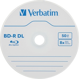 Verbatim BD-R DL 50GB 8X, Verbatim, 10pk Spindle Box Peg Hanger - 50GB - 10pk Spindle Box