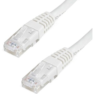 StarTech.com 6ft CAT6 Ethernet Cable - White Molded Gigabit - 100W PoE UTP 650MHz - Category 6 Patch Cord UL Certified Wiring/TIA - 6ft White CAT6 Ethernet cable delivers Multi Gigabit 1/2.5/5Gbps & 10Gbps up to 160ft - 650MHz - Fluke tested to ANSI/TIA-568-2.D Category 6 - 24 AWG stranded 100% copper UL Rated wire (E132276-A) - 100W PoE - 6 foot - ETL - Molded UTP patch cord