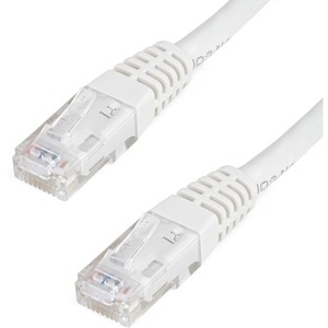 StarTech.com 100ft CAT6 Ethernet Cable - White Molded Gigabit - 100W PoE UTP 650MHz - Category 6 Patch Cord UL Certified Wiring/TIA - 100ft White CAT6 Ethernet cable delivers Multi Gigabit 1/2.5/5Gbps & 10Gbps up to 160ft - 650MHz - Fluke tested to ANSI/TIA-568-2.D Category 6 - 24 AWG stranded 100% copper UL Rated wire (E132276-A) - 100W PoE - 100 ft - ETL - Molded UTP patch cord