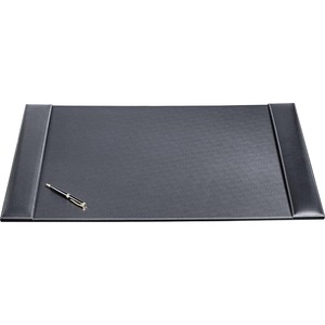 Dacasso+Rustic+Leather+Side-Rail+Desk+Pad+-+Rectangular+-+34%26quot%3B+Width+-+Top+Grain+Leather%2C+Velveteen+-+Rustic+Black