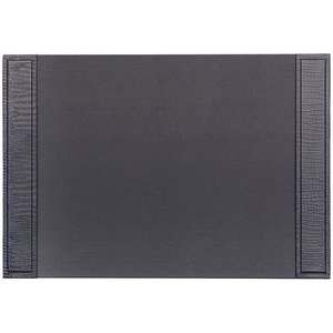 Dacasso+Desk+Pad+-+Rectangular+-+25.5%26quot%3B+Width17.25000%26quot%3B+Depth+-+Felt+Black+Backing+-+Top+Grain+Leather+-+Black