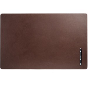 Dacasso+Leather+Desk+Mat+-+Rectangular+-+30%26quot%3B+Width+x+19%26quot%3B+Depth+-+Felt+-+Leather+-+Chocolate+Brown