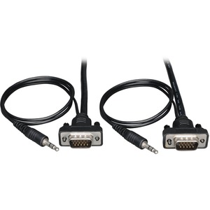 Tripp Lite by Eaton Low-Profile High Resolution SVGA/VGA Monitor Cable with Audio and RGB Coaxial (HD15 M/M) 3 ft. (0.91 m)