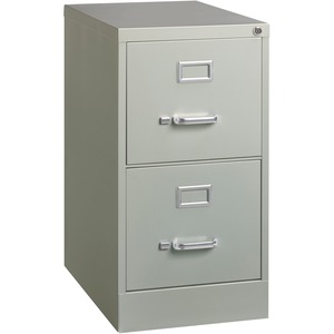 Lorell+Fortress+Series+22%26quot%3B+Commercial-Grade+Vertical+File+Cabinet+-+15%26quot%3B+x+22%26quot%3B+x+28.4%26quot%3B+-+2+x+Drawer%28s%29+for+File+-+Letter+-+Lockable%2C+Ball-bearing+Suspension+-+Light+Gray+-+Steel+-+Recycled