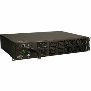 Tripp Lite by Eaton PDU 5.5kW Single-Phase Monitored PDU with LX Platform Interface 208/230V Outlets (12-C13 and 4-C19) L6-30P 12 ft. (3.66 m) Cord 2U Rack-Mount TAA