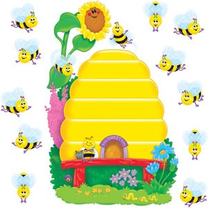 Trend Busy Bees Job Chart Bulletin Board Set - 36 x Bee, Beehive Shape - Multicolor - 1 / Set