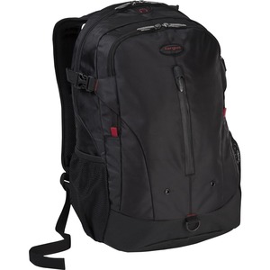 Targus Terra TSB226US Carrying Case Rugged (Backpack) for 16" Notebook - Black, Red - Water Resistant Bottom - Polyester Body - Mesh Interior Material - 19.50" (495.30 mm) Height x 13" (330.20 mm) Width x 7.30" (185.42 mm) Depth