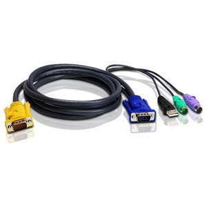 ATEN Combo kVM Cable - 4 ft KVM Cable for KVM Switch-Keyboard/Mouse-Video Device - First E