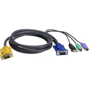 ATEN Combo kVM Cable - 6 ft KVM Cable - First End: 1 x 15-pin HD-15 - Male - Second End: 1