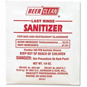 Diversey+Last+Rinse+Sanitizer+-+Powder+-+0.25+oz+%280.02+lb%29+-+100+%2F+Carton+-+Yellow