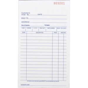 Business Source All-purpose Carbonless Forms Book - 50 Sheet(s) - 2 PartCarbonless Copy - 4.12