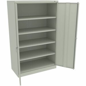 Tennsco+Jumbo+Storage+Cabinet+-+48%26quot%3B+Width+x+24%26quot%3B+Depth+x+78%26quot%3B+Height+-+5+x+Shelf%28ves%29+-+2+x+Door%28s%29+-+2000+lb+Load+Capacity+-+Leveling+Glide%2C+Security+Lock%2C+Recessed+Handle+-+Light+Gray+-+Steel+-+Recycled