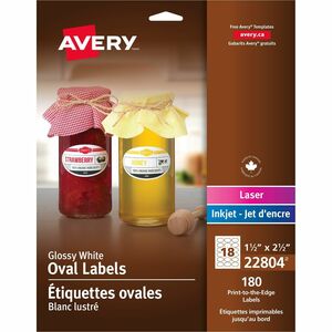 Avery® Glossy White Labels - Sure Feed Technology - 2 1/2