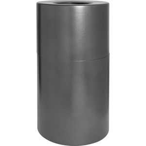Genuine+Joe+Classic+Cylinder+Gray+Waste+Receptacle+-+35+gal+Capacity+-+Weather+Resistant%2C+Fire+Proof%2C+Leak+Proof+-+34%26quot%3B+Height+x+18%26quot%3B+Diameter+-+Aluminum+-+Charcoal+-+1+Each