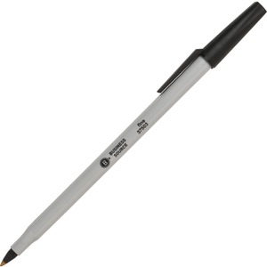 Business+Source+Fine+Point+Ballpoint+Stick+Pens+-+Fine+Pen+Point+-+Black+-+Light+Gray+Barrel+-+Stainless+Steel+Tip+-+1+Dozen