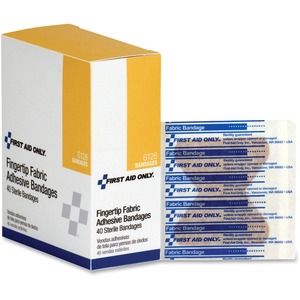 First+Aid+Only+Fingertip+Fabric+Adhesive+Bandages+-+2.50%26quot%3B+x+3.25%26quot%3B+-+40%2FBox+-+White+-+Fabric